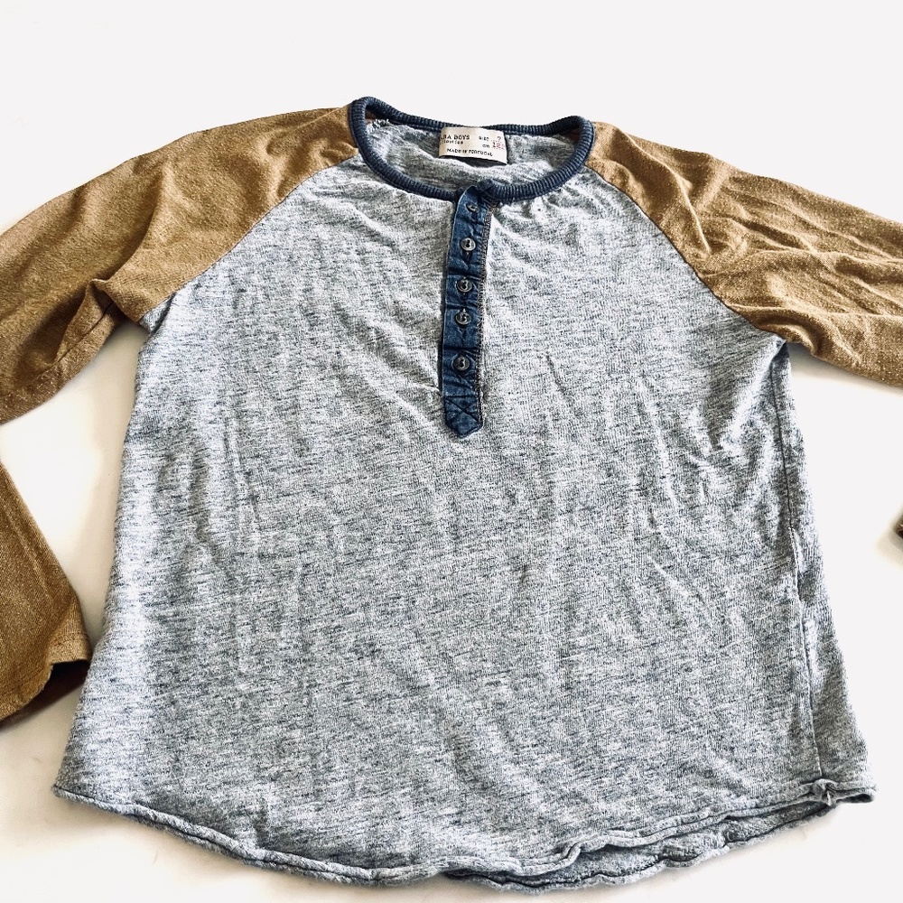 Zara boys Henley long sleeves colorblick tshirt